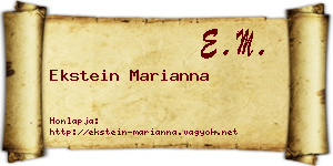 Ekstein Marianna névjegykártya